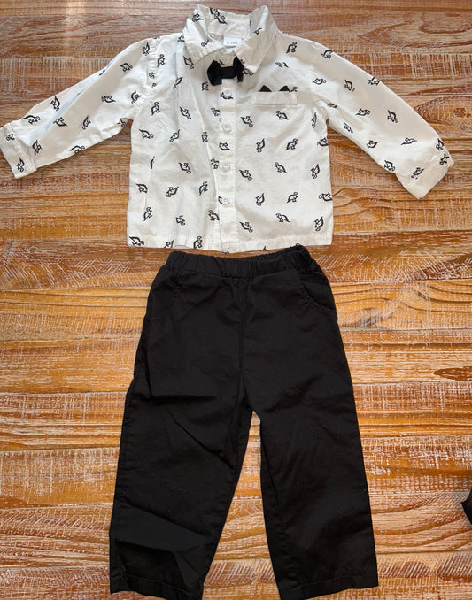 #4 Amazon White and Black Dinosaur Formal Suit Boys 9-12 months