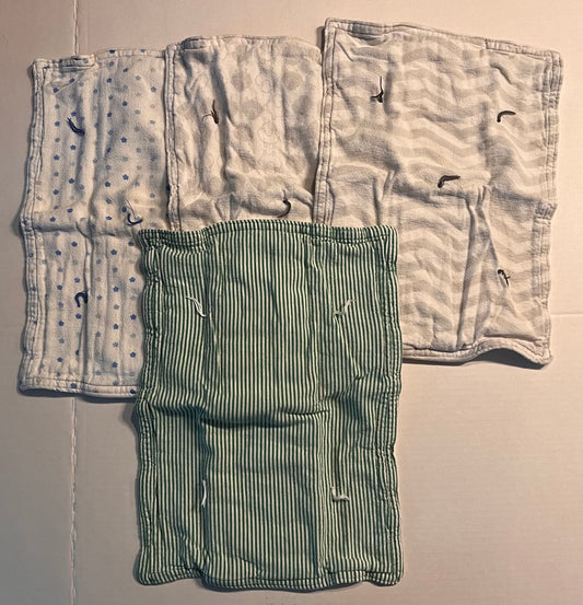 Four burp cloths