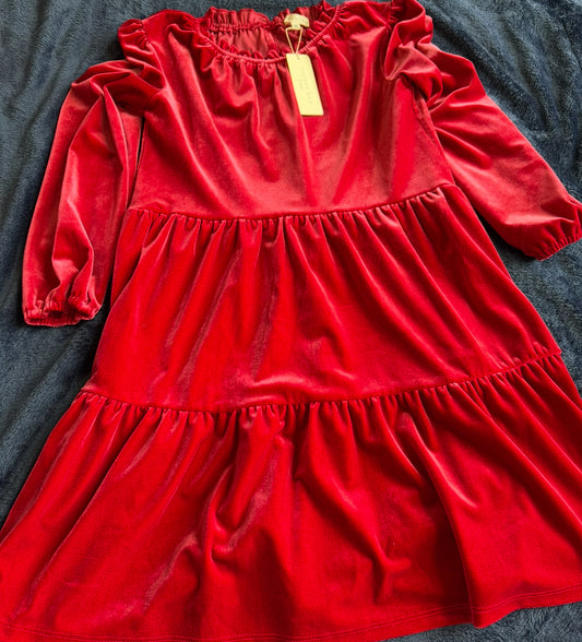 #74 Dillards red holiday dress size 12 NWT