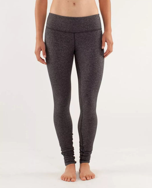 #111 Lululemon Wunder Under Legging Herringbone Grey Black Size 4