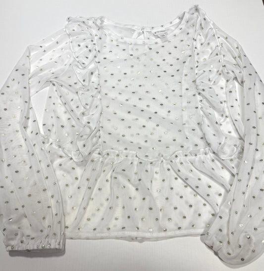 155 Girls Art Class Size M Sheet Dress Top with Metalic Dots EUC