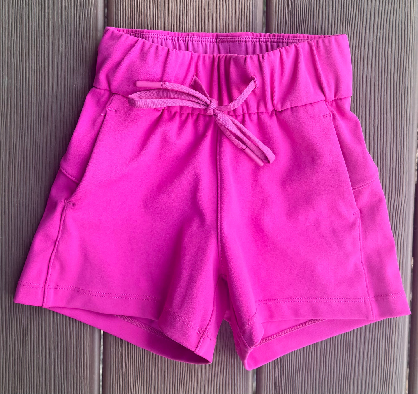 #28 Zyia Active Girls Hot Pink Shorts, Size 4-5