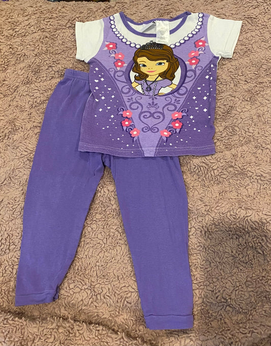 Seller #191 3t Purple Disney Princess Sophia Short Sleeved PJs