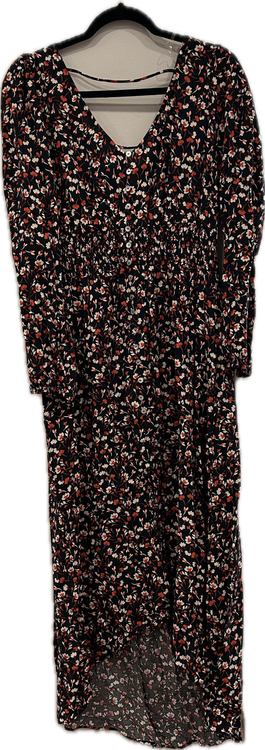 XL Long Sleeve Floor Length Floral Dress