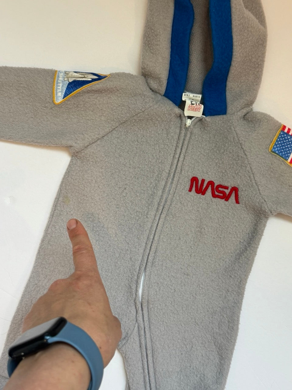#82 Vintage 1980s Teddy Bears NASA Fleece Bunting Size 0-6M