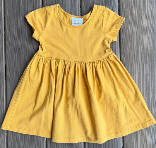 #28 REDUCED Hanna Andersson Girls Mustard Yellow Dress Size 3