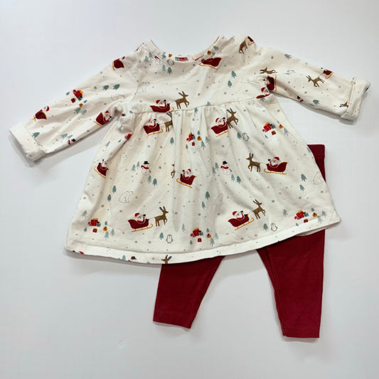 Seller 189 Girls 6m Starting Out Santa Dress & Pants Set EUC