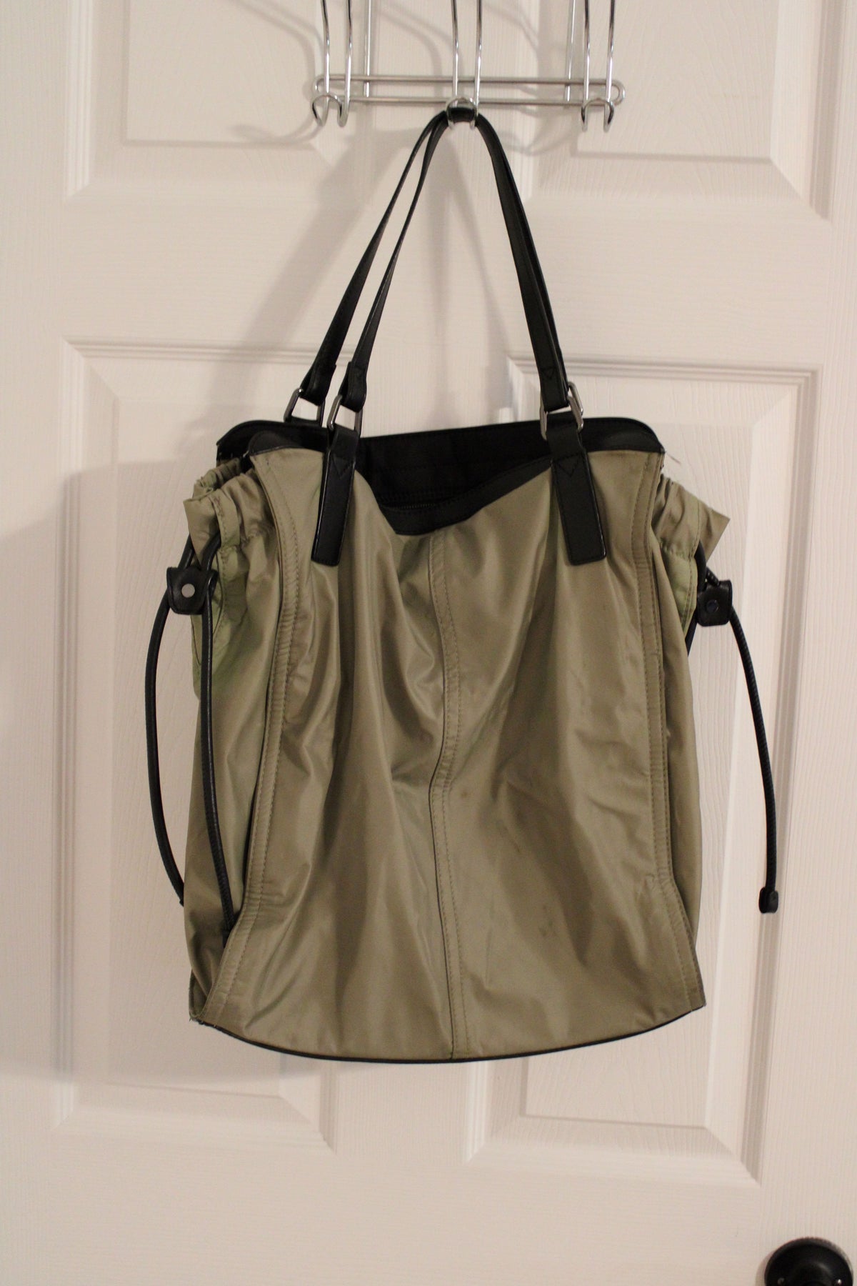 #168 Burberry Nylon Buckleigh packable totebag in beige (originally purchased for $345)
