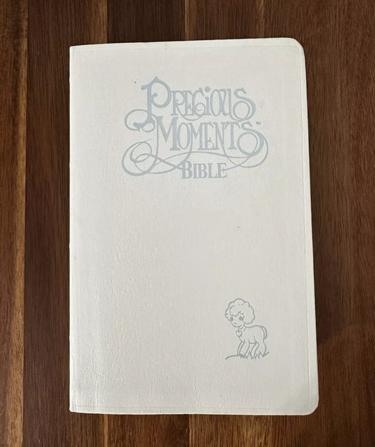 #111 Precious Moments Holy Bible Catholic Edition Blue Mist