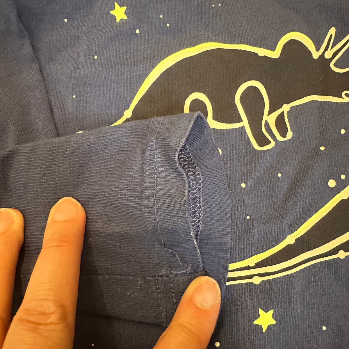 #48 Mini Boden Glow in the Dark Dino Shirt 3-4