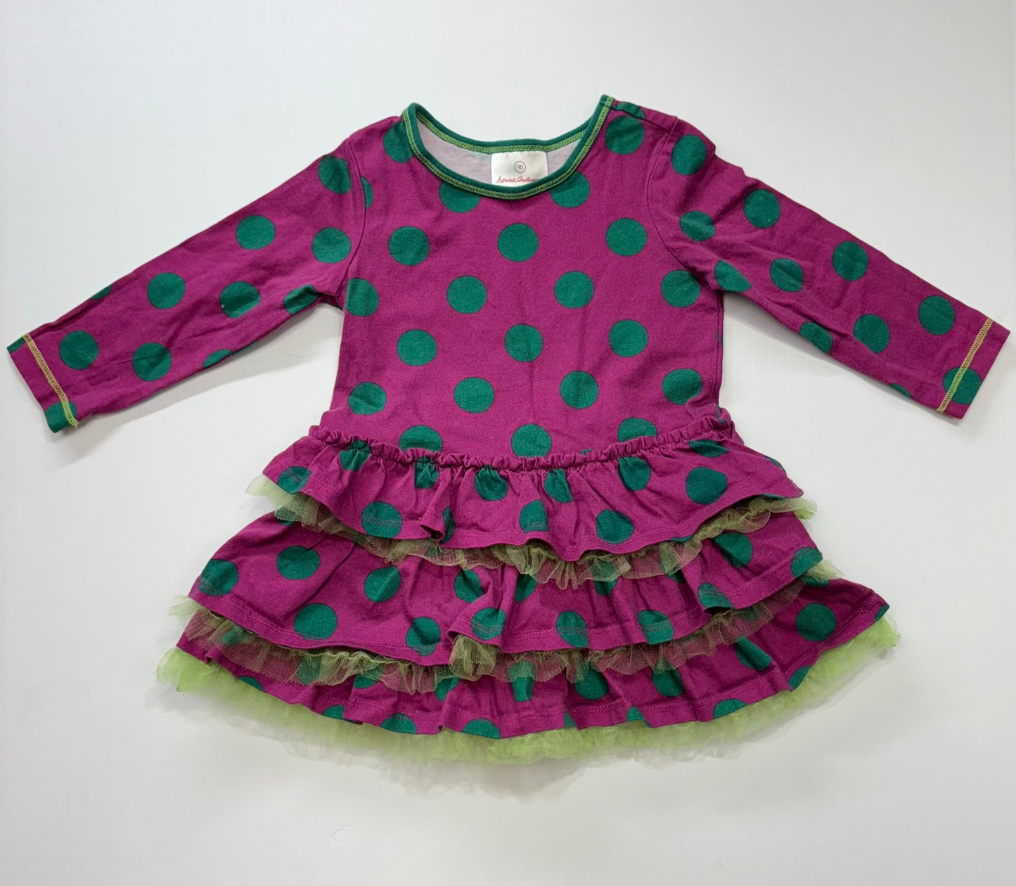 Seller 189 Girls 3T (90cm) Hanna Andersson Polka Dot Ruffle Dress EUC