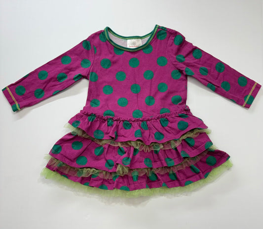 Seller 189 Girls 3T (90cm) Hanna Andersson Polka Dot Ruffle Dress EUC