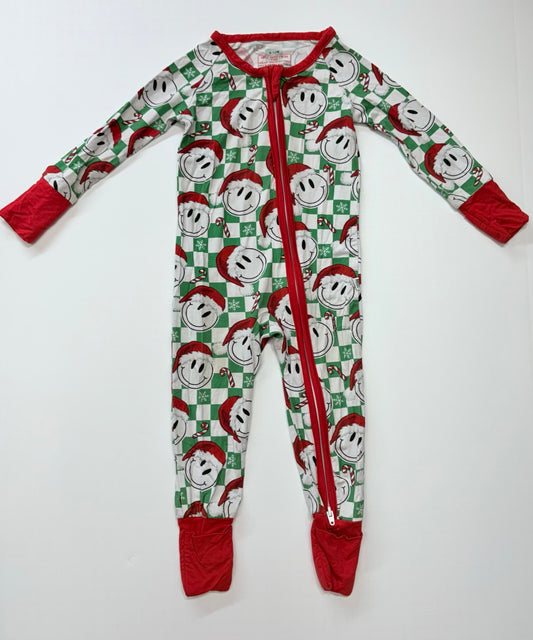 Seller 189 6-12m (run big) Bella Breez Boutique Holiday Bamboo Zipper Sleeper EUC