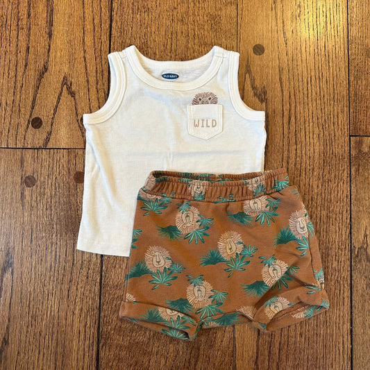 #95 EUC Boys Old Navy Lion Tank Top Outfit, size 3-6 months