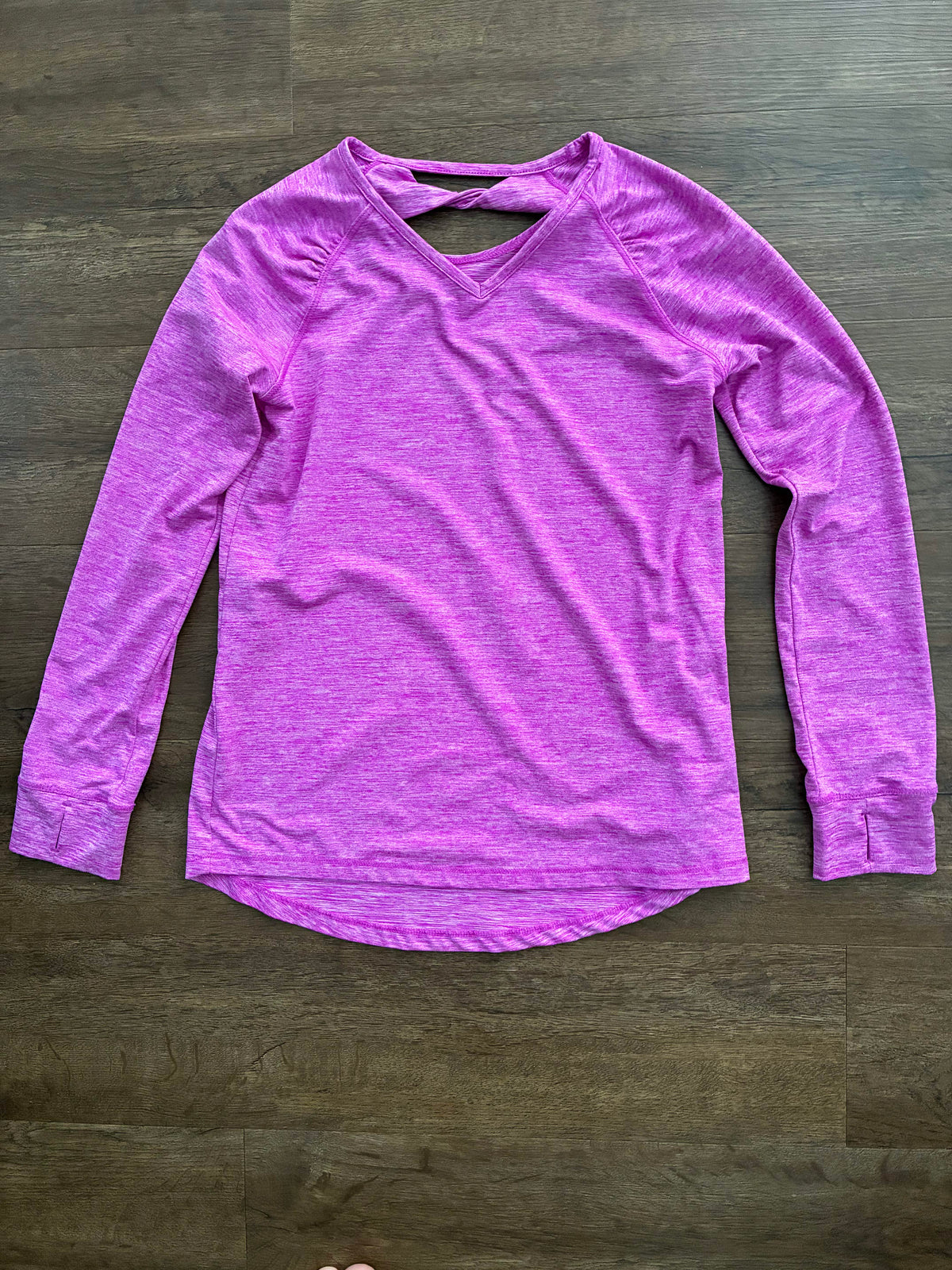 #126 2 EUC Athletic Shirts Champion Pinkish & Old Navy Purple Girls L 10/12