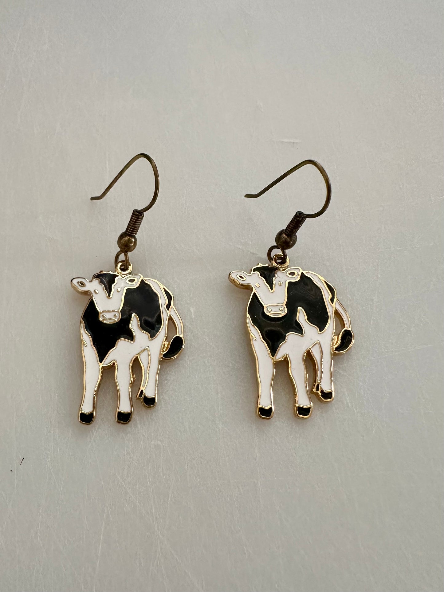 Enamel Cow Earrings