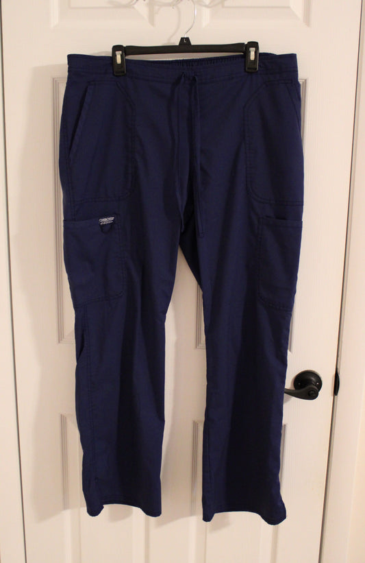 #168 Large Women's Cherokee scrub pants - navy