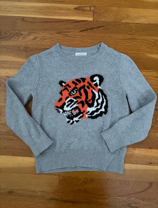 #116 Boys Girls Crewcuts bengal tiger sweater size 6-7
