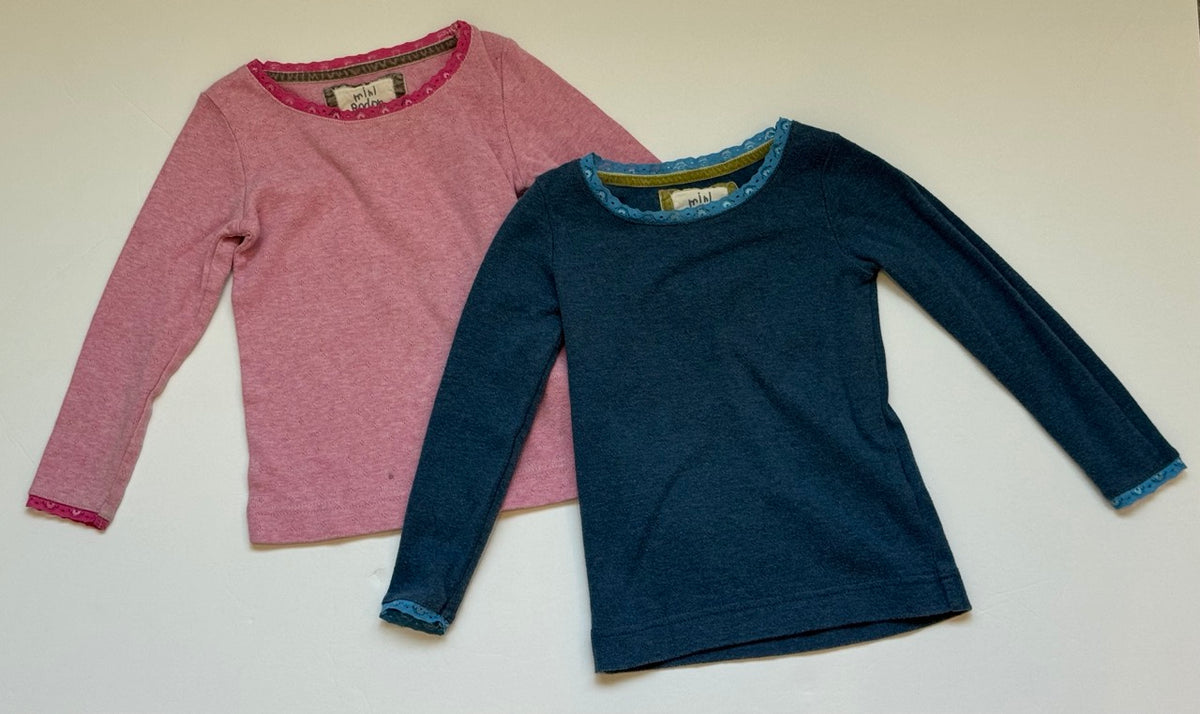 #82 Mini Boden Shirt Bundle Pink/Blue Girls Size 2T