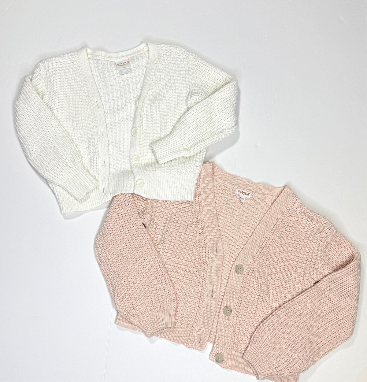 155 Girls Size Medium Cardigan Bundle Pink and White