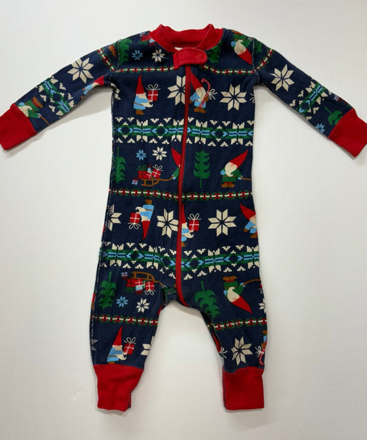 Seller 189 6-12m (70cm) Hanna Andersson Gnome Zipper Sleeper VGUC