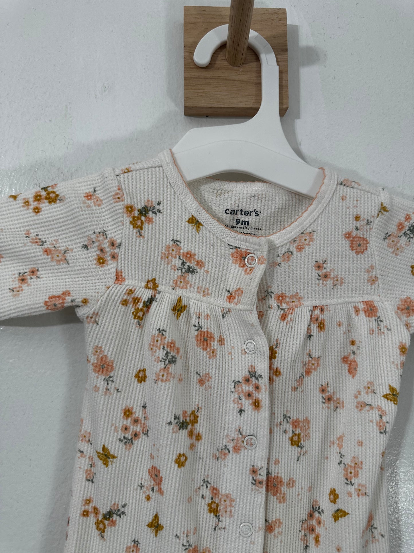 #111 Girls Footie Pajama Carters 9 Month Floral