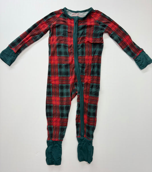 Seller 189 3-6m Little Sleepies Fireside Plaid Zippy GUC