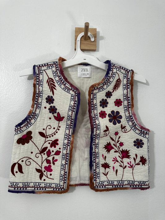 #111 Zara Kids Floral Vest Size 13-14 / 164