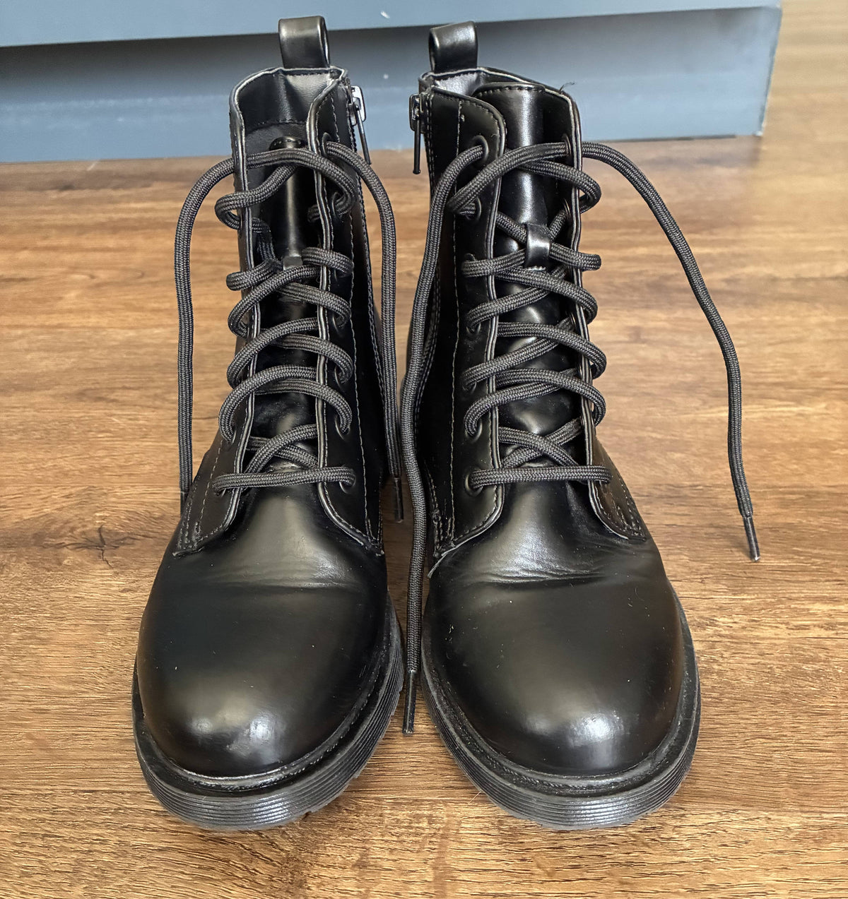 #126 Black Combat Boots Girls 2