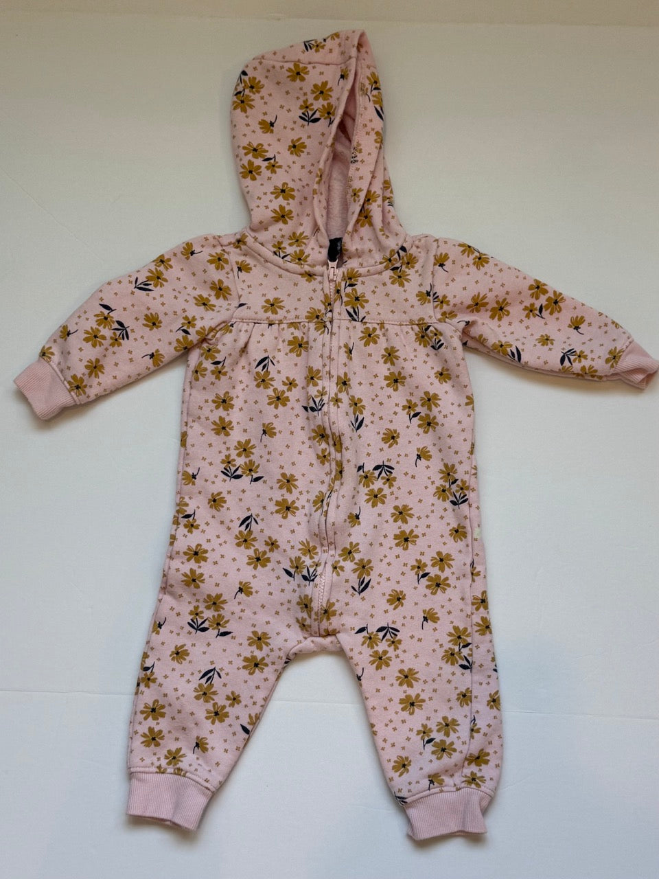 #82 Carter's Pink Fleece Jumpsuit Girls Size 12m