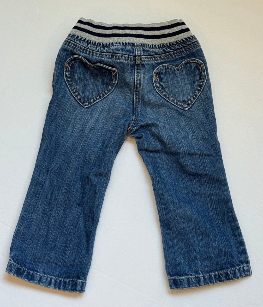 #82 Baby Boden Heart Knees Jeans Girls Size 2T