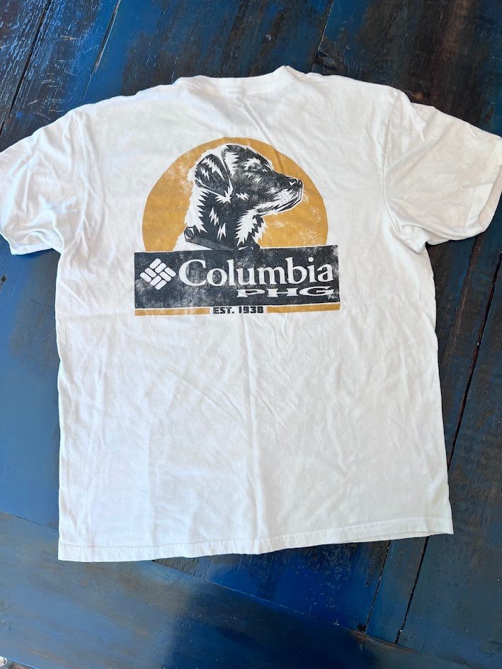 Seller #94: Men's PHG Columbia Shirt, Dog, Size L