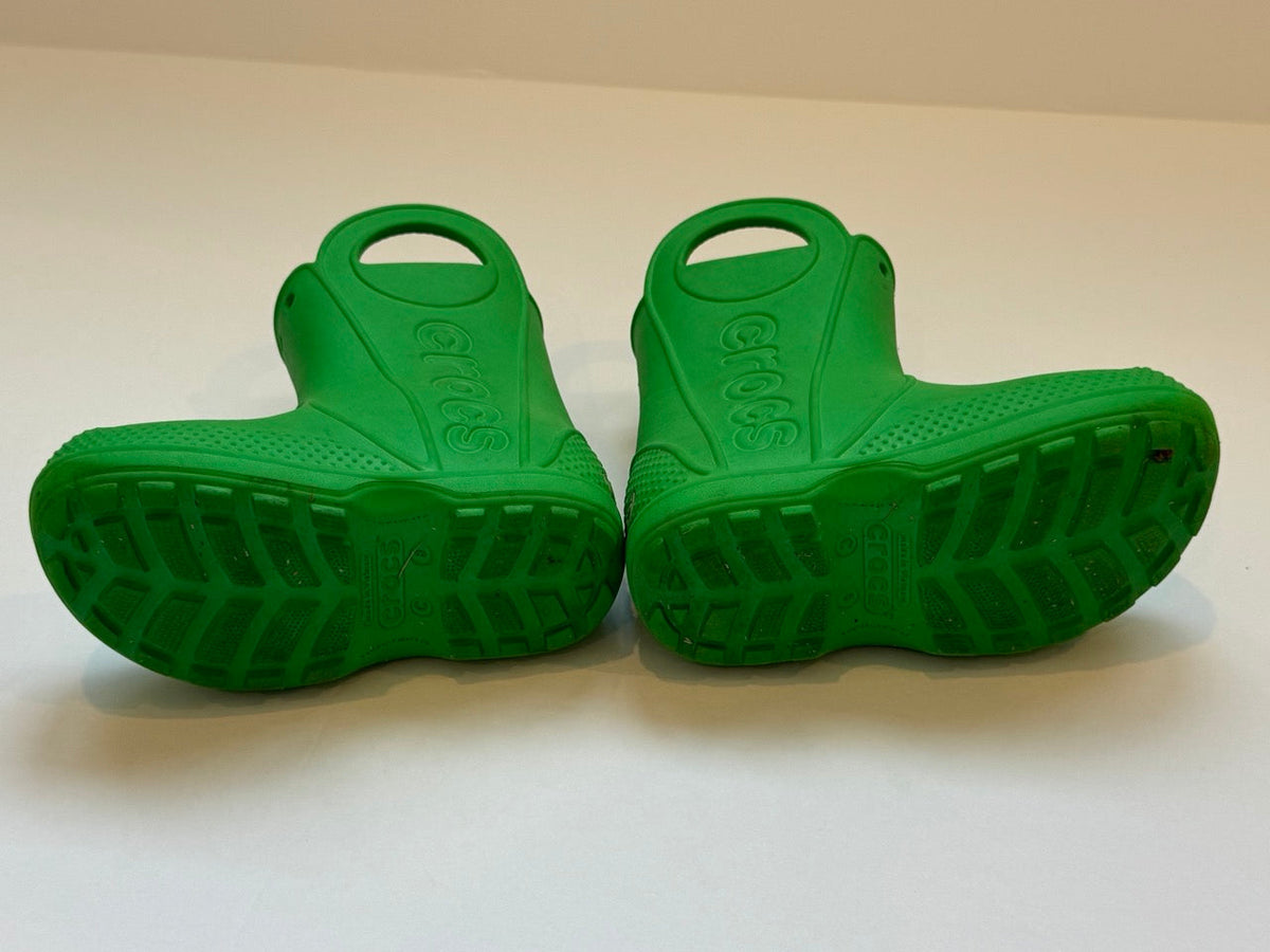 #82 Crocs Green Rainboots Size 8C