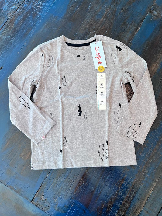 Seller # 94: NWT Cat and Jack Lightning Bolt Long Sleeve, 4T