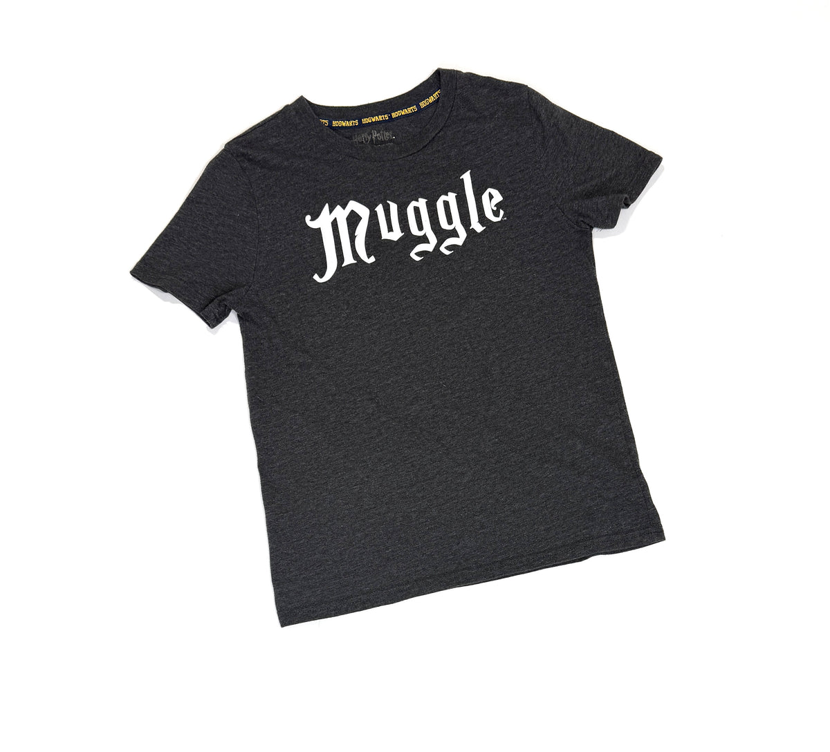 155 Youth M Muggle T-shirt Charcoal Grey VGUC