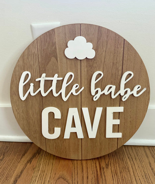 #198- Little Babe Cave Wood Wall Decor