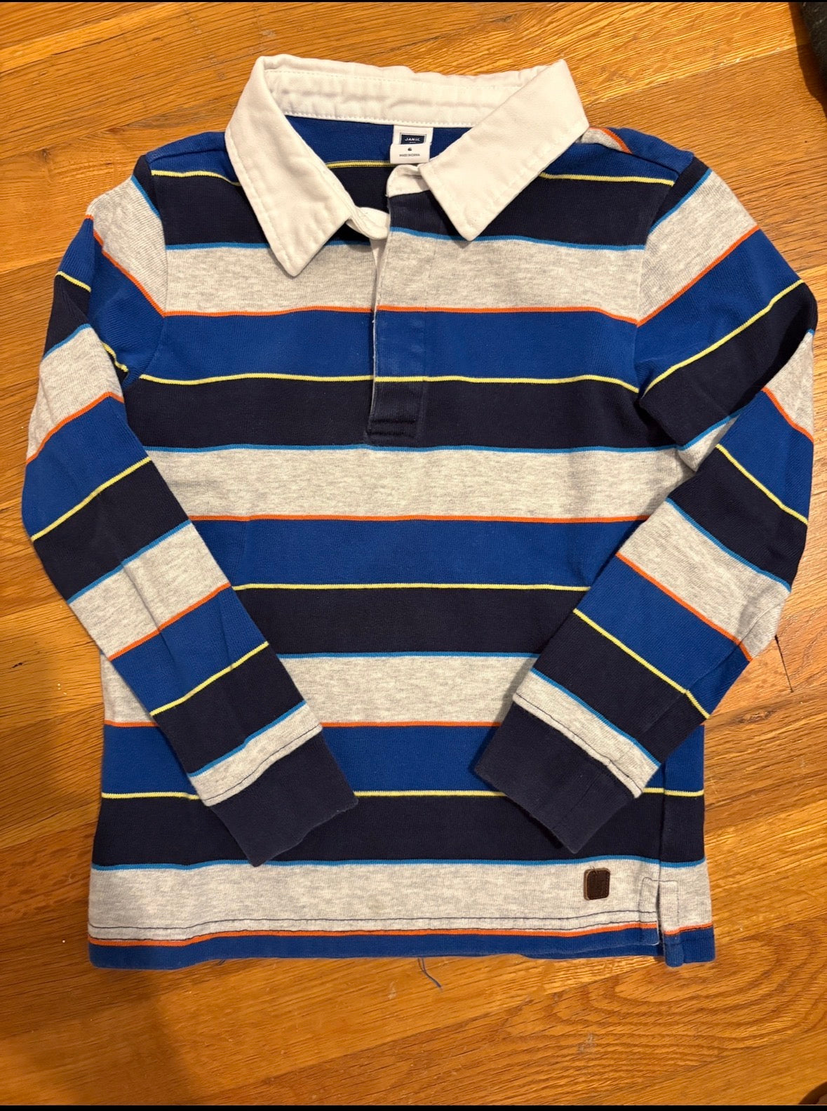 #116 Janie and Jack Rugby stripe long sleeve boys 6
