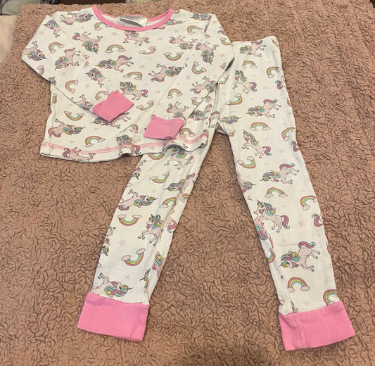 Seller #191 4t Bobbie Brooks White/Pink Unicorn Long Sleeve PJs