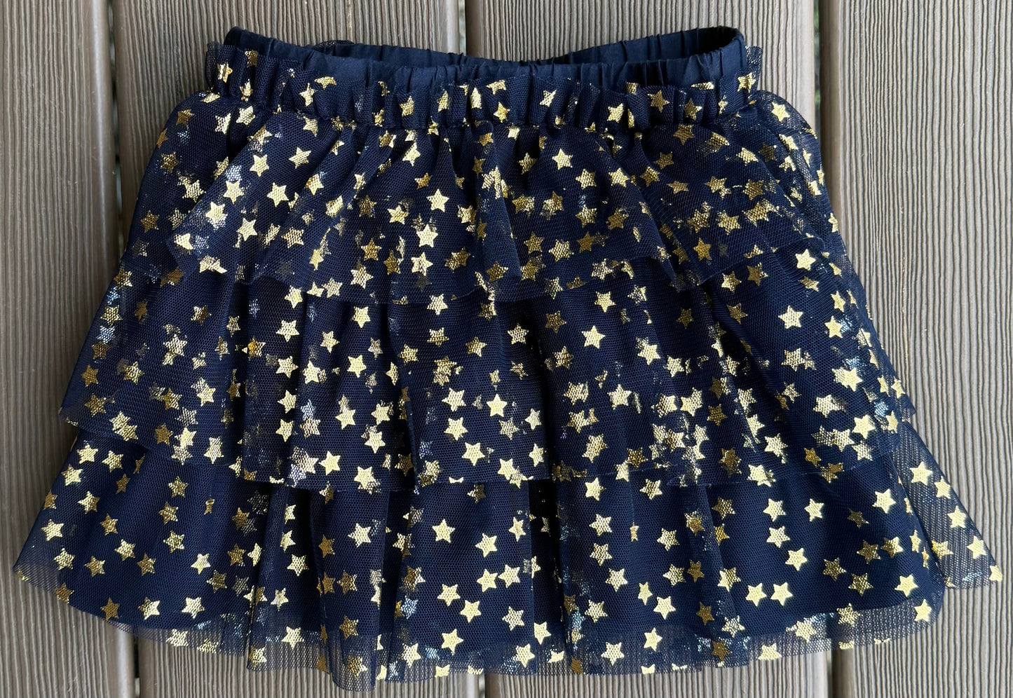 #28 REDUCED Baby Gap Girls Navy/Gold Star Skirt Size 18-24 m