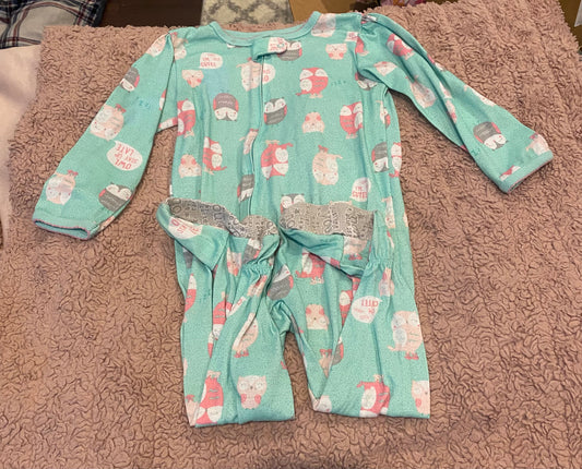 Seller #191 2t Carter's Blue with Pink Owls Footie PJs