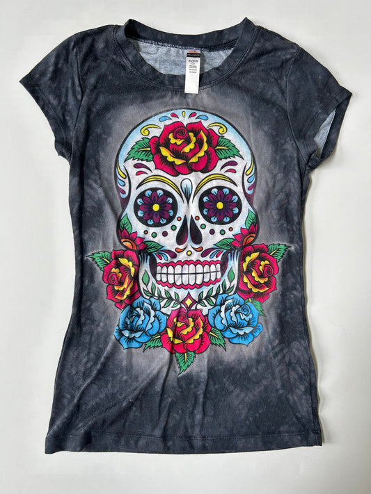 #98A - XS Girls Sugar Skull T-Shirt GUC