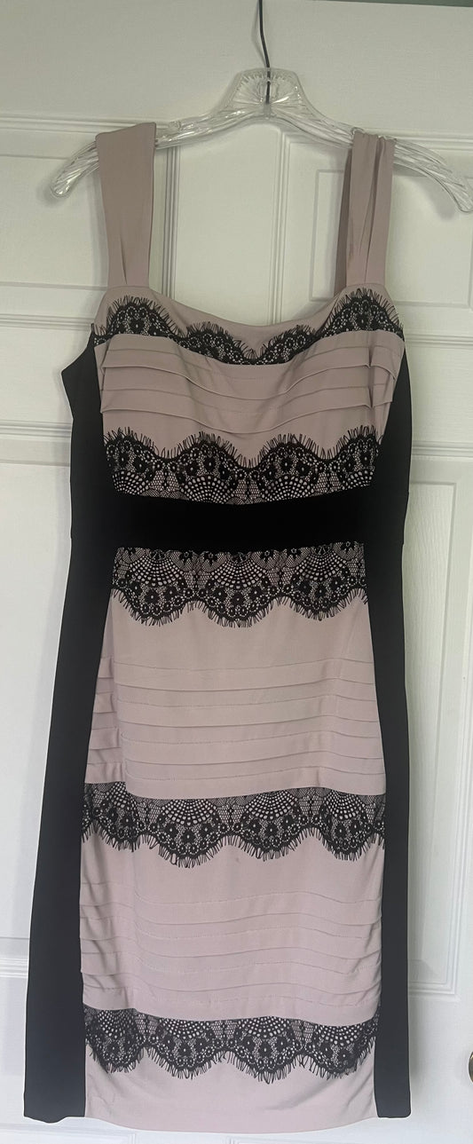 Women’s Tan & Black Dress Size 8 VGUC