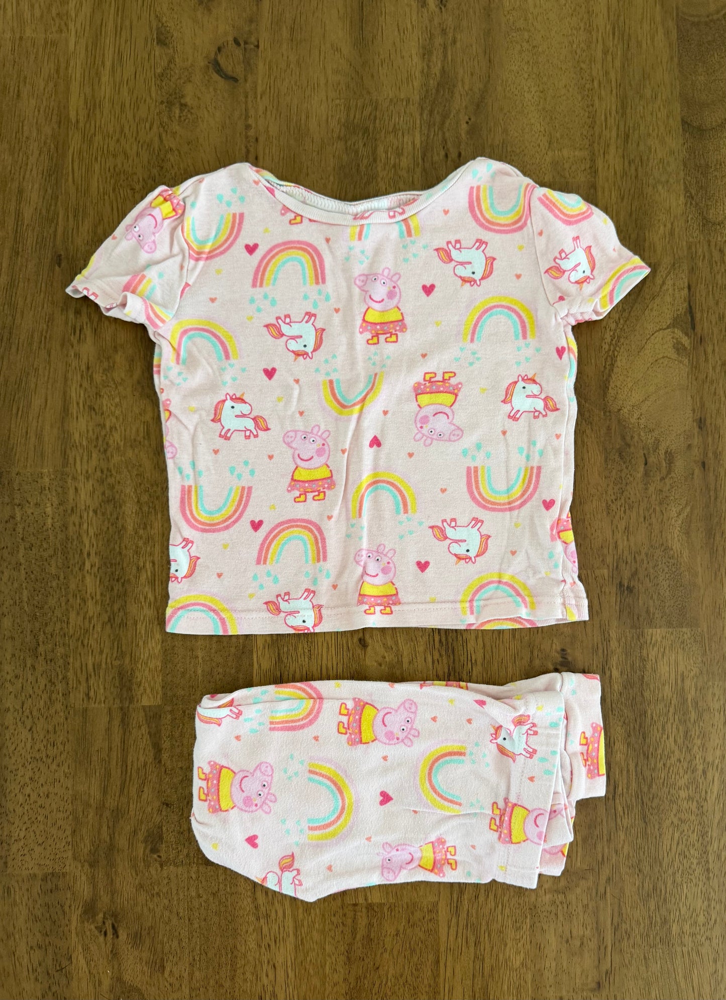 *reduced* #117, Girls 4T, Peppa Pig pink pajamas, GUC