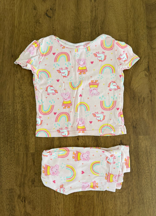 *reduced* #117, Girls 4T, Peppa Pig pink pajamas, GUC