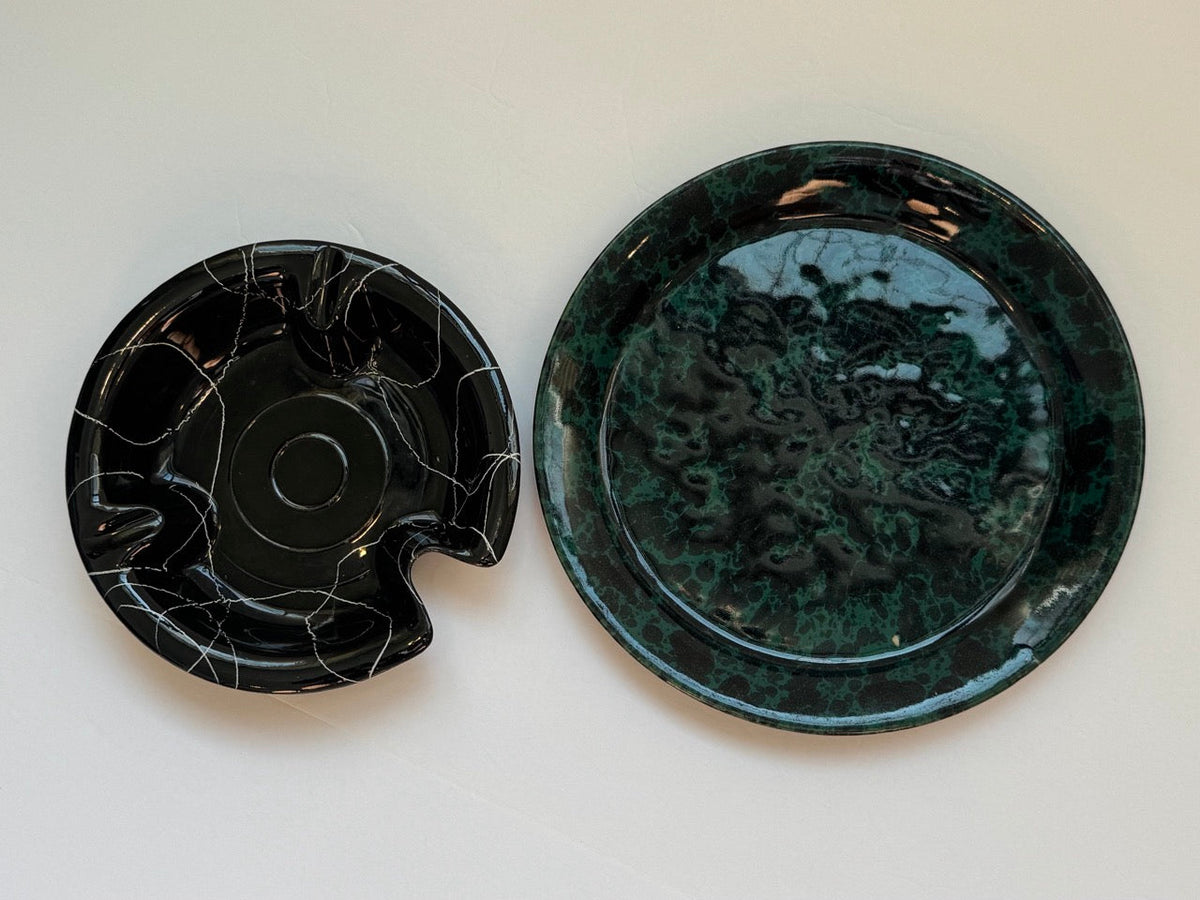 #82 Bennington Potters Dinner Plate (Vermont Pottery) & Lane & Co Vintage Ash Tray