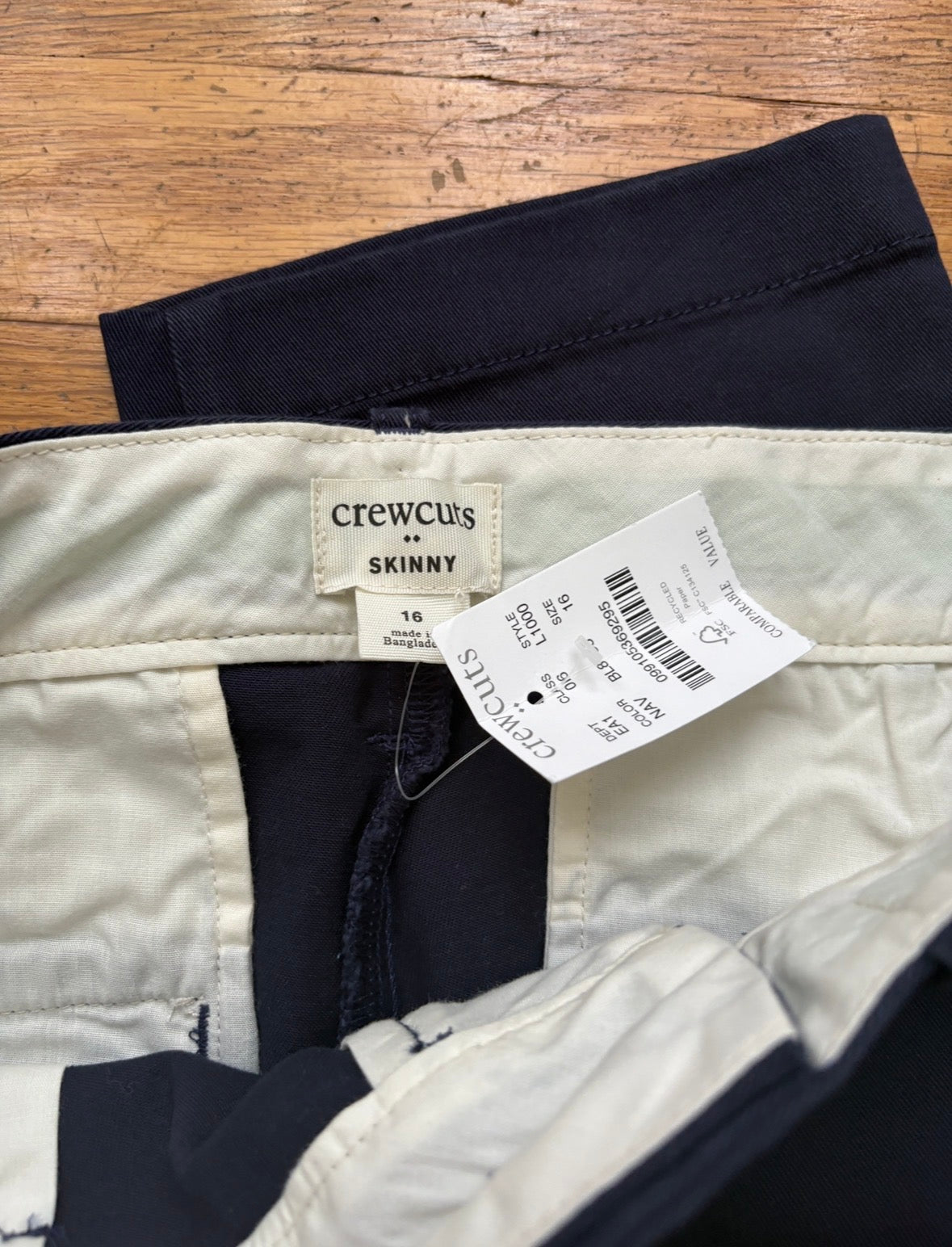 #116 Crewcuts boys skinny navy blue pants size 16
