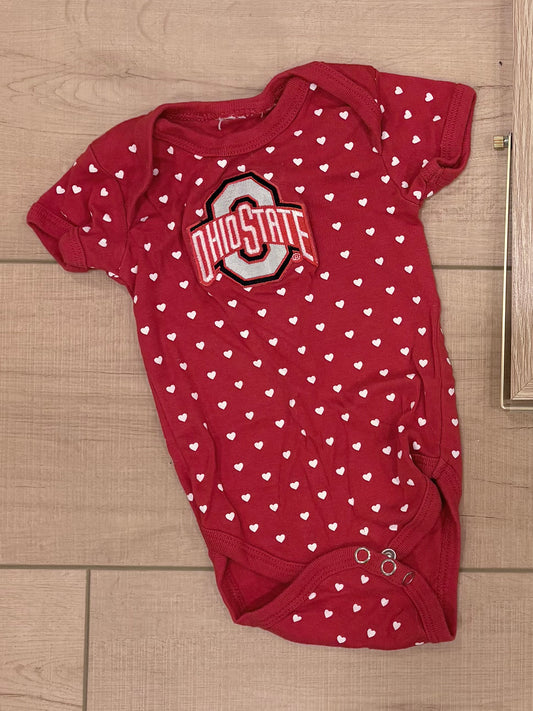 #37 Ohio State 0-3M Girls Onesie Bodysuit
