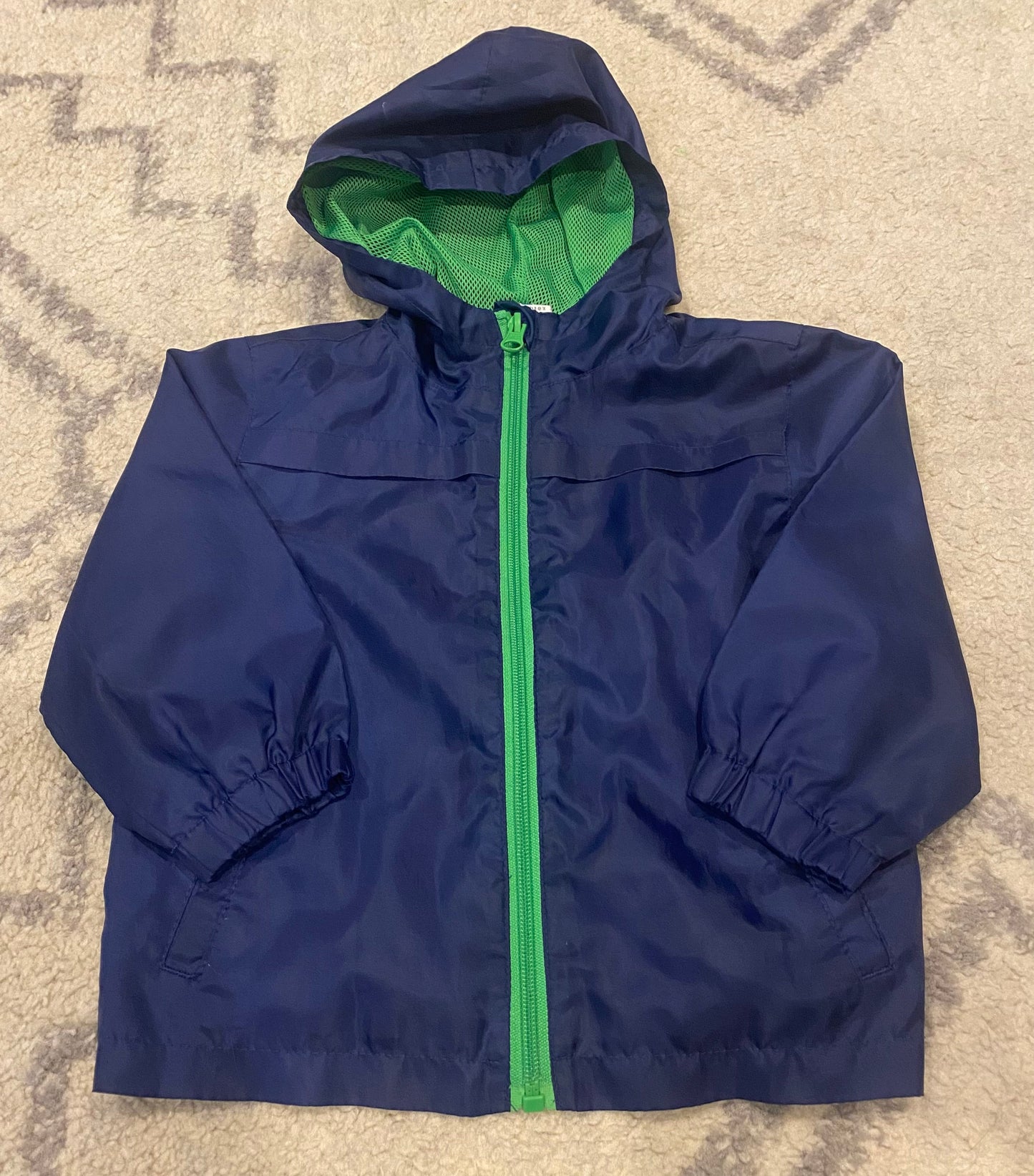 Seller #191 24mo Health Tex Navy/Green Rain Jacket