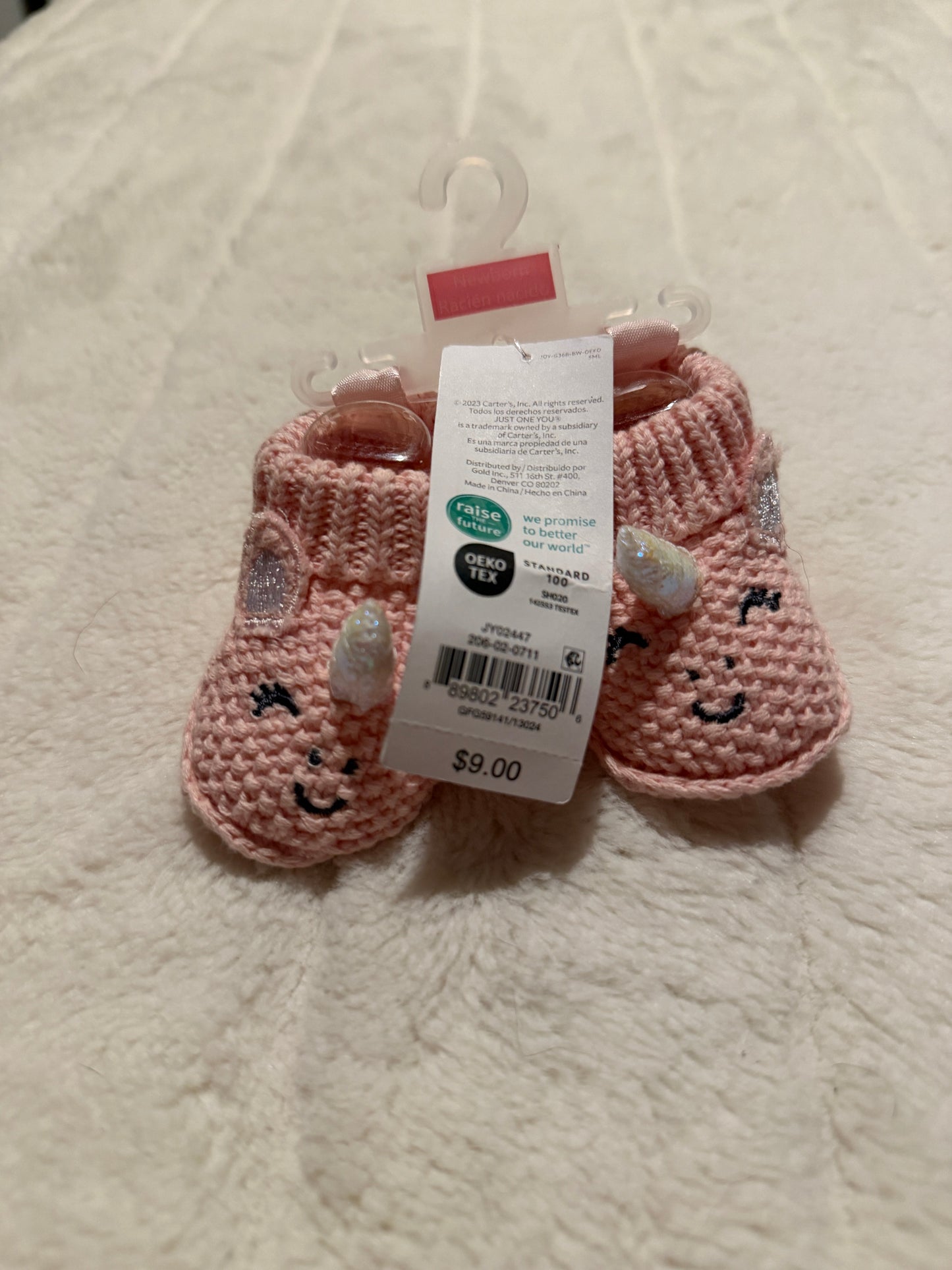 #56 REDUCED NWT unicorn booties size newborn