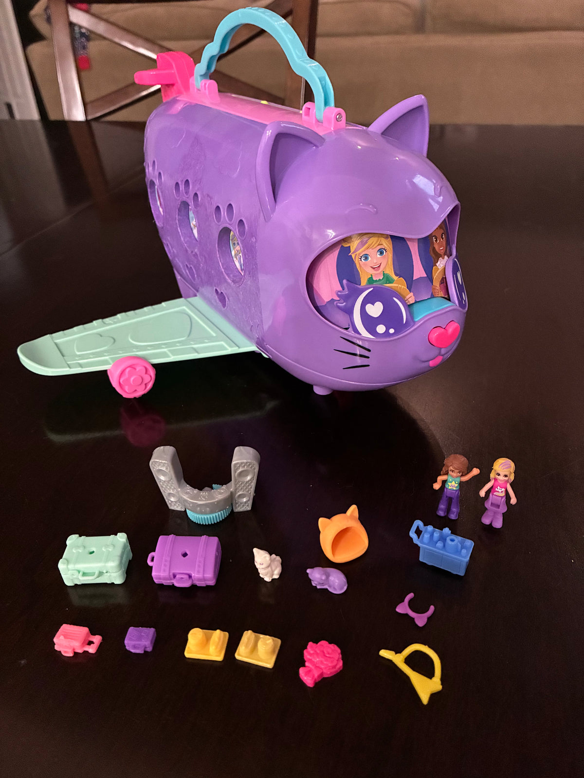 #126 Polly Pocket Kitty Airways Airplane Playset